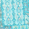 Turquoise Blue Blended Cotton Kurta Pajama with Print